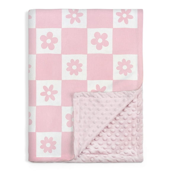 Manta de bebé SANDJEST Daisy Minky de 76 x 102 cm para niñas