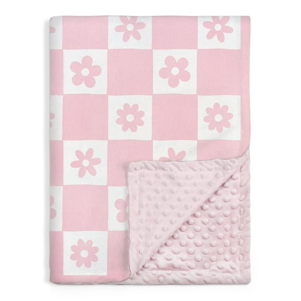 Manta de bebé SANDJEST Daisy Minky de 76 x 102 cm para niñas