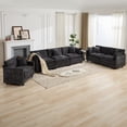 thumbnail image 5 of Single Seat Cloud Sofa (No Armrests), Double Layer Upholstered Seat Cushion, Breathable Chenille Fabric, Black, 5 of 5