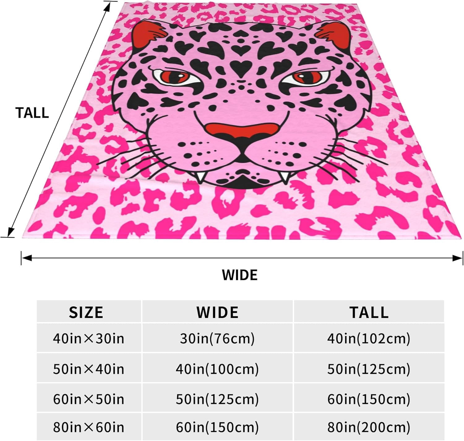 Cheetah Print Blanket Gifts for Kids Adults Soft Warm Lightweight Cozy Pink Leopard Throw Blankets for Bed Living Room Sofa Couch Birthday Decor 50x60in