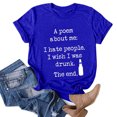 thumbnail image 4 of Gibobby Casual Playera de Manga Corta para Mujer Camiseta Mujer Top Estampado Letras(Azul,CH), 4 of 5