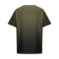 thumbnail image 5 of MIUOWANP Plus Size Men's Short Sleeve Shirts with Button Down Gradient Color Lapel Breathable Sports and Fitness Round Neck T-Shirt Size L(8)Army Green, 5 of 5