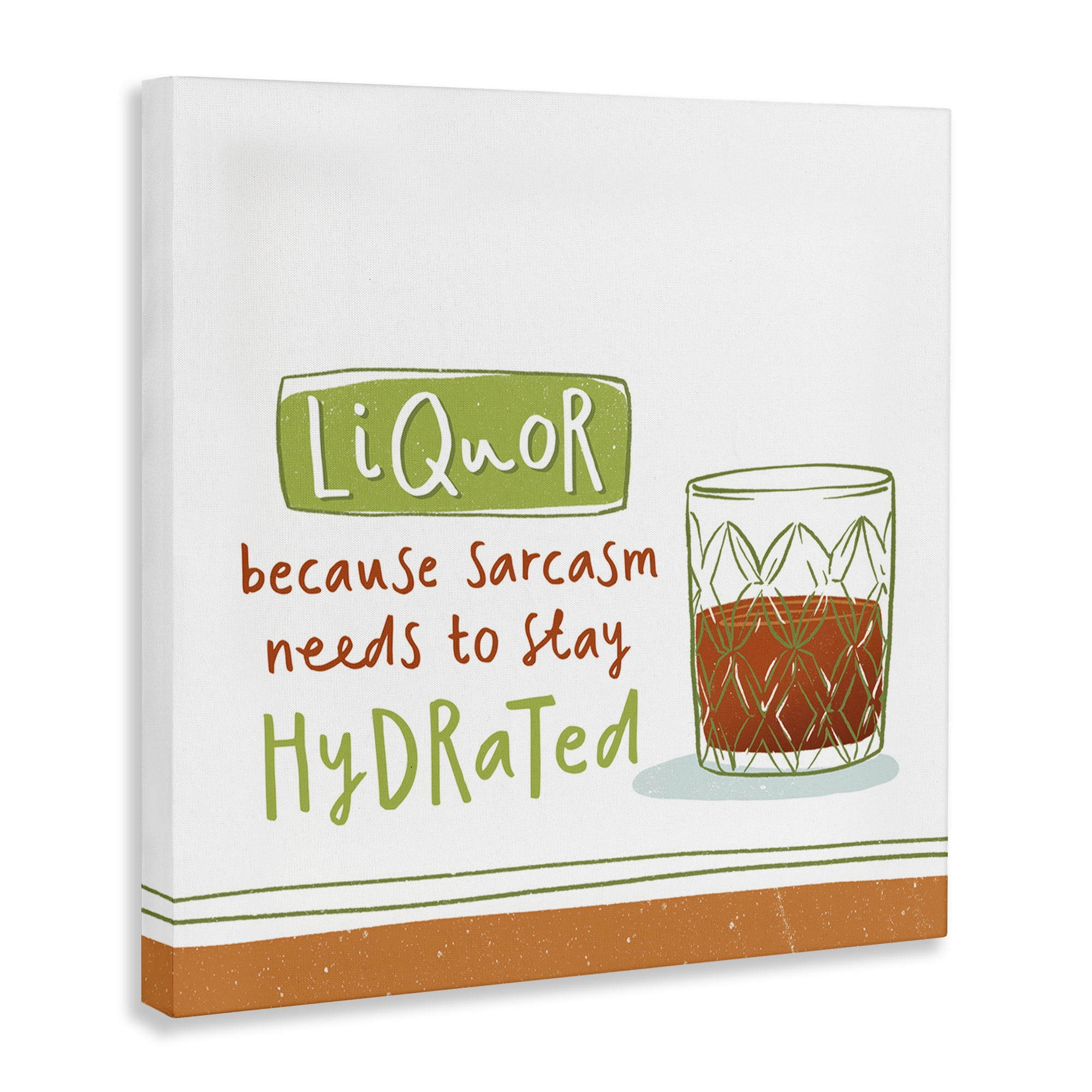 Stupell Industries Funny Liquor Phrase Food & Beverage Painting Wrapped Canvas Art Print Wall Art, 17 x 17