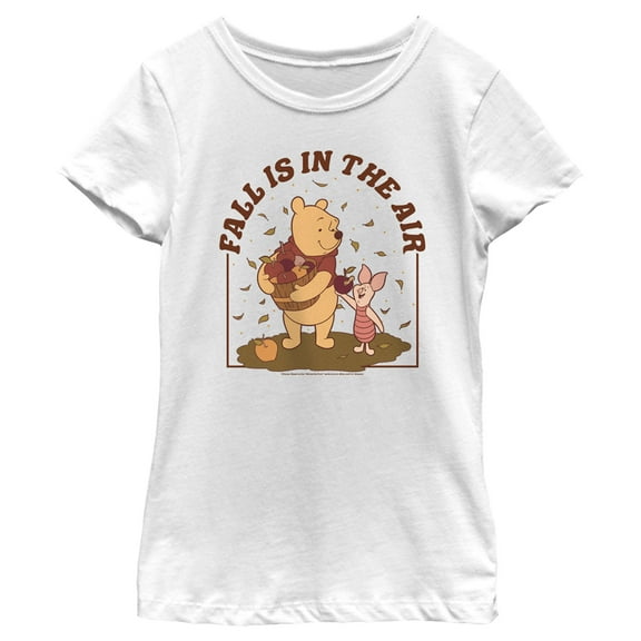 Boy's Winnie the Pooh Fall is in the Air Graphic Tee White Large