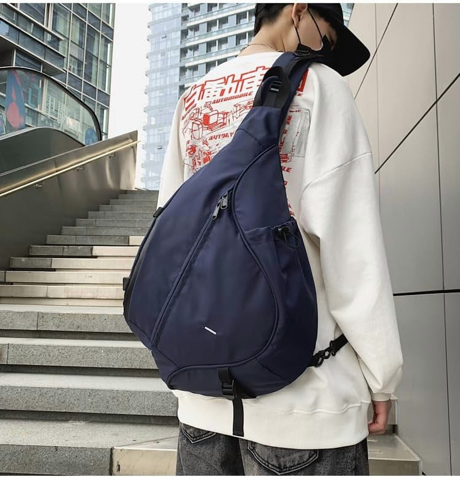 HMSHA Crossbody Shoulder Bag Cool One Strap Motorcycle Sling Bag Techwear Backpack Japanese Harajuku Alt Emo Streetwear