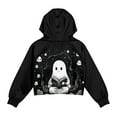 thumbnail image 5 of Xoenoiee Ghost Book Print Girls' Sweatshirts Half Zip Up Pullover Crop Tops for Girls Halloween Long Sleeve Hoodie Sweater Cropped Sweatshirt, 5-6 Years, 5 of 7