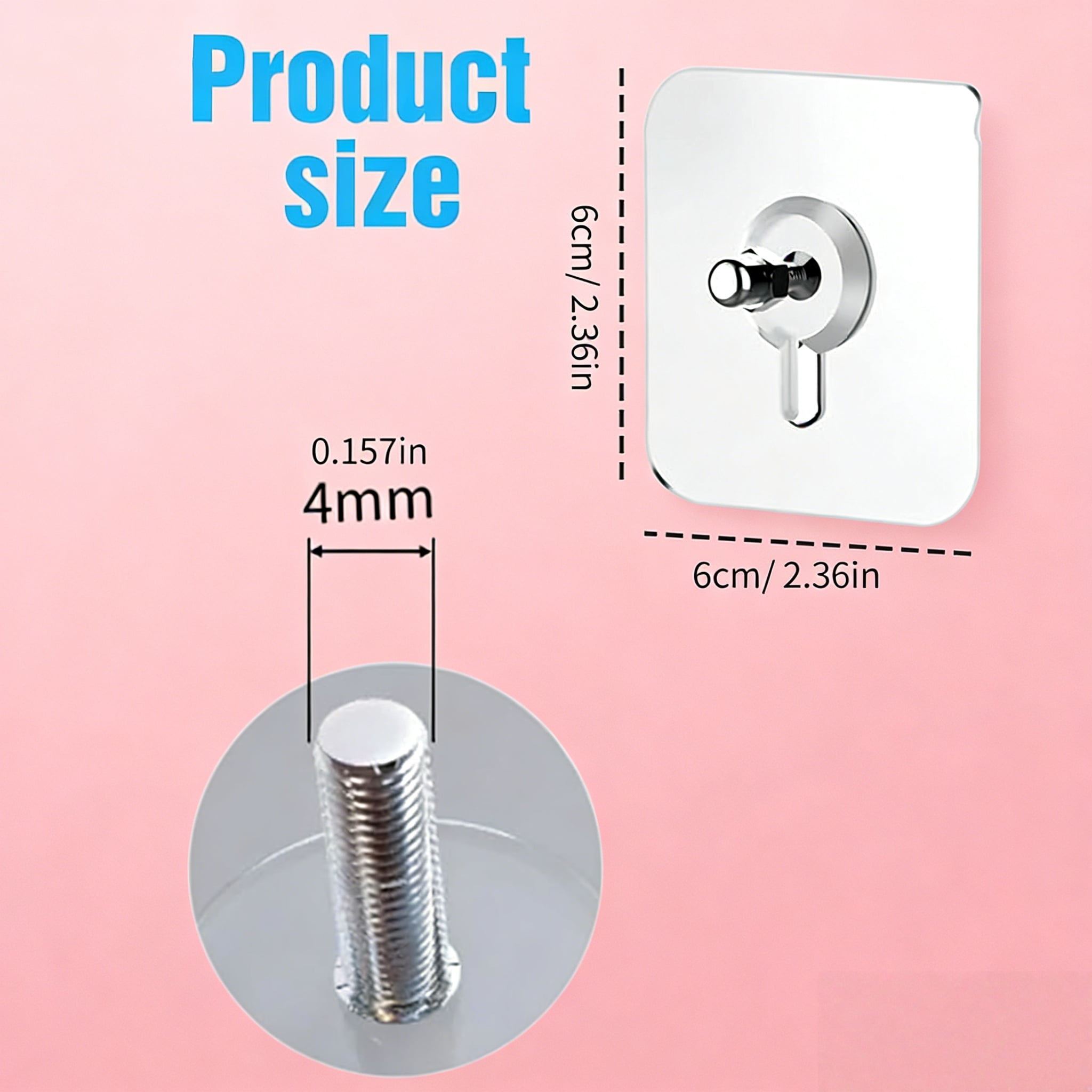 No Drill Screw Stickers, Nail Free Stickers for Walls Heavy Duty, Drill Free Adhesive Hooks Picture Hangers, Self Adhesive Picture Hanging Hooks, No Trace Screw Hook Stickers for Frames, Kitchen