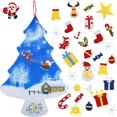 thumbnail image 4 of Billuyoard Árbol de Navidad de fieltro DIY para colgar en la pared, árbol de Navidad Artificial con 30 adornos, decoración del hogar de Año Nuevo, Kits de decoración para fiestas Billuyoard HA037960-00, 4 of 6