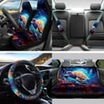 thumbnail image 2 of Jeiento Sea Turtle Car Accessories Sets with Auto Seat Protector Steering Wheel Cover Seatbelt Pads Trash Bin Rearview Mirror Cover Coasters Keychain Lipstick Holder Auto Decor for Van Truck 13pcs, 2 of 7