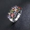 thumbnail image 4 of Multi-color Princess Cut CZ Band Women's 925 Silver Wedding Party Ring Size 6-10, 4 of 9