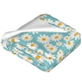 thumbnail image 2 of Bixox Fleece Blanket Daisy Floral A Pattern Super Soft Double-Sided Microfiber Flannel Blanket for Sofa, Bed, Couch, Suitable for All Seasons - 80"x60", 2 of 5