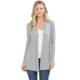 thumbnail image 1 of Pastel by Vivienne Women's Long Sleeve Jersey Cardigan Heather Grey X-Large, 1 of 3