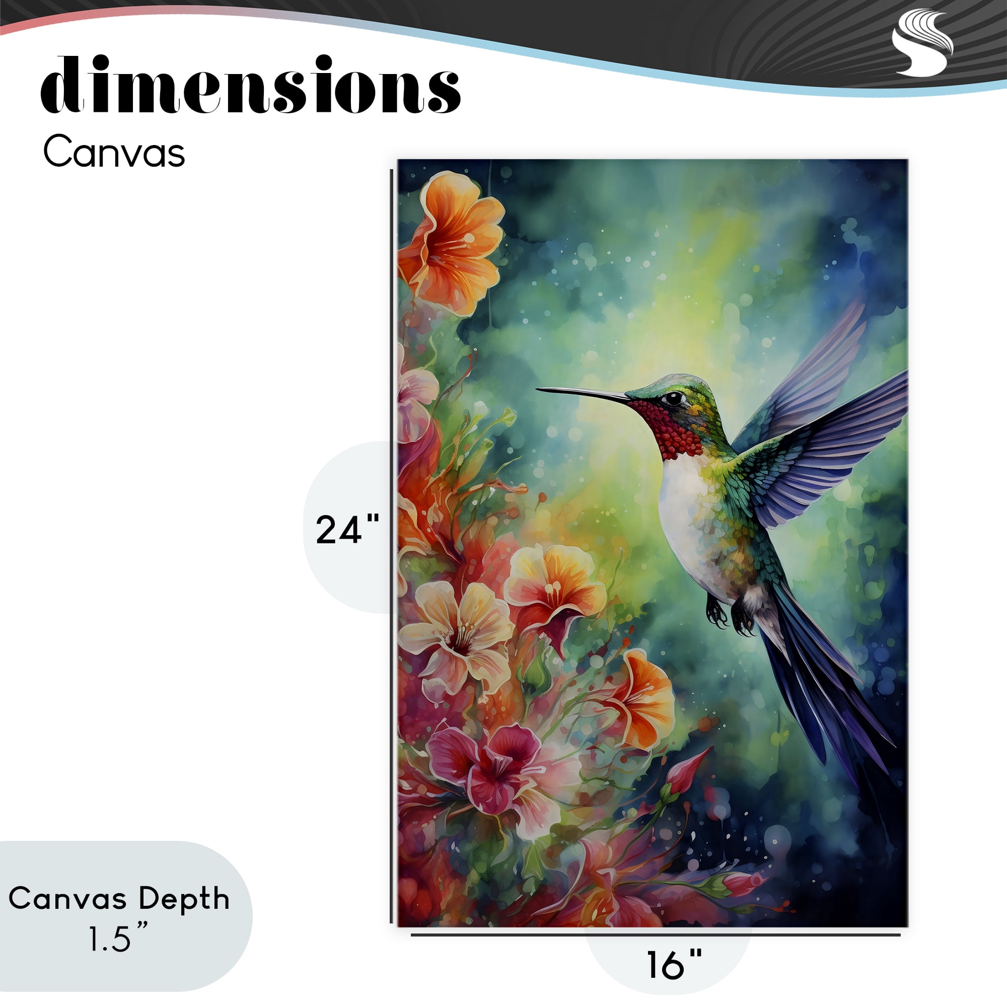 Stupell Industries Fluttering Hummingbird & Radiant Blossoms Canvas Wall Art, design by Creative Studio