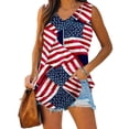thumbnail image 4 of SELONE Patriotic Tank Tops Independence Day Womens Summer Tops Fashion Tops Casual Loose Fit Tee Shirts Blouse Round Neck Shirt Womens American Flag Apparel Show Your Pride Red XL, 4 of 6
