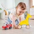 thumbnail image 5 of Hape: Pull Along - Giraffe - Yellow - Wooden Animal Toy, Rubber Rimmed Wheels, Encourages Walking, Push & String Pull, Kid Baby & Toddler, Ages 12 mo+, 5 of 6