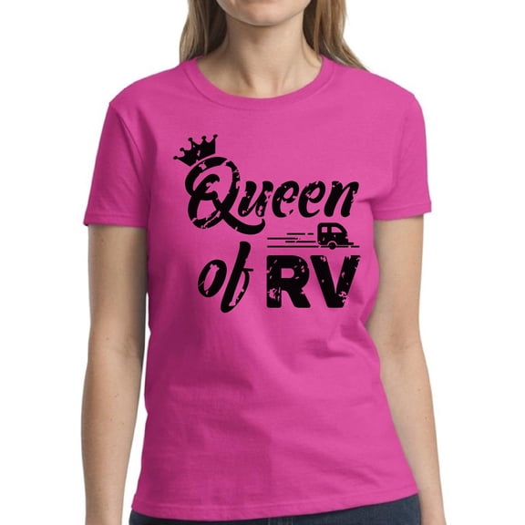 Queen of RV Camping Shirt for Women - S M L XL 2XL 3XL Weekend Camp Graphic Tee - Ladies T-Shirt Gift