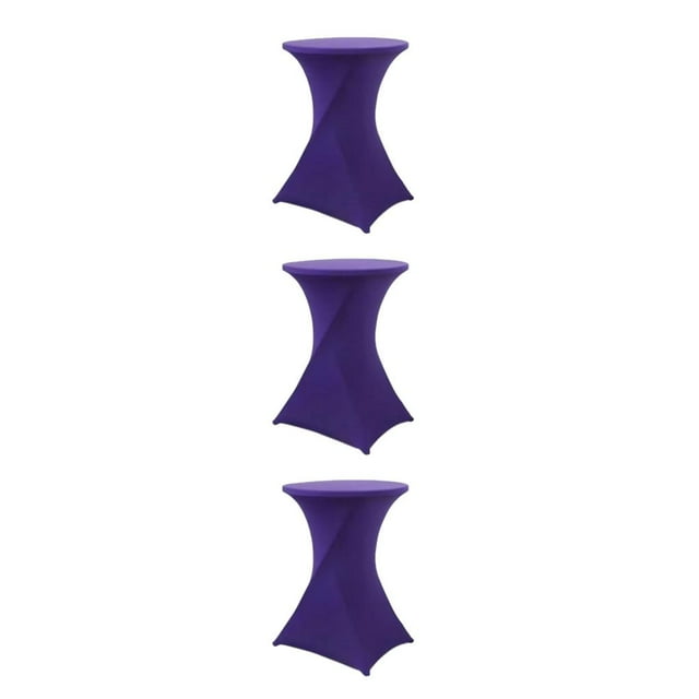 relayinert Versatile Elastic Cocktail Table Set Fitting For Any Occasion Hotel Wedding Party Table Cover purple 3Set