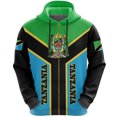thumbnail image 3 of Sudadera con capucha y cremallera con estampado 3D de la bandera de Tanzania, ropa africana, ropa de calle unisex, chaqueta informal de gran tamaño, chándales, jerséis, 3 of 5