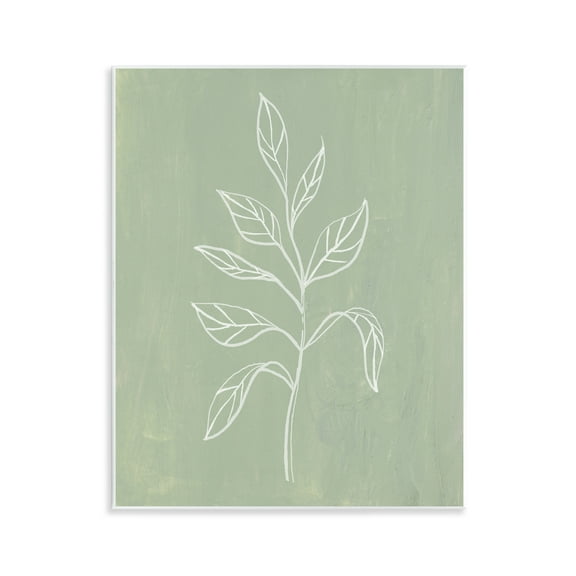 Stupell Industries Drooping Plant Leaves Plants & Flowers Painting Unframed Art Print Wall Art, 11 x 14