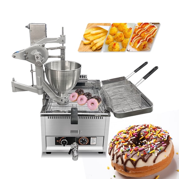 Kolice Commercial Gas Heating Donuts Frying Machine Doughnut Frying Making Machine with 3 Different Molds