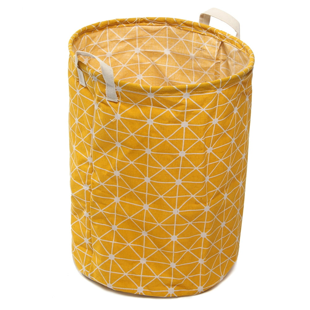 Folding Laundry Hamper Washing Dirty Clothes Storage Cotton Linen
