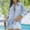 Light Blue, variant on Women Denim Blouses Business Lapel Collared Button Down Graphic Print Summer Shirts Long Sleeve Dressy Casual Work Tops