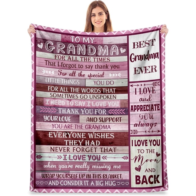 LHSHID Gifts for Grandma Thoughtful for Grandma Grandma Mother's Day Blanket Grandma Birthday Gifts from Granddaughter Best Grandma Gifts Ideas Throw Blanket 60"x80"