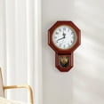 thumbnail image 5 of Mahogany Finish Vintage Wall Clock -  Regulator Style Decorative Clock for Living Room & Bedroom, 5 of 5