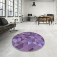 thumbnail image 4 of Ahgly Company Machine Washable Indoor Square Transitional Purple Area Rugs, 8' Square, 4 of 7