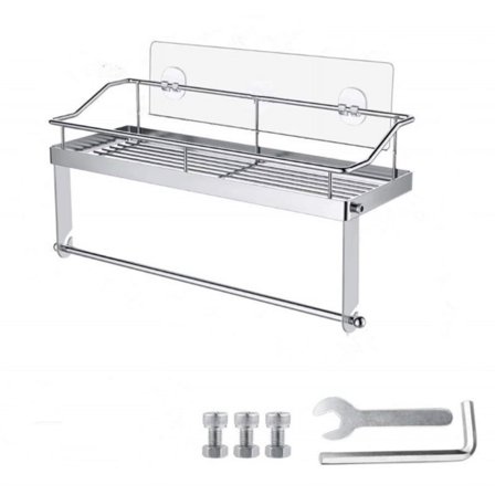 Adhesive Wall Mount Paper Towel Holder with Shelf Kitchen Bathroom Organizer