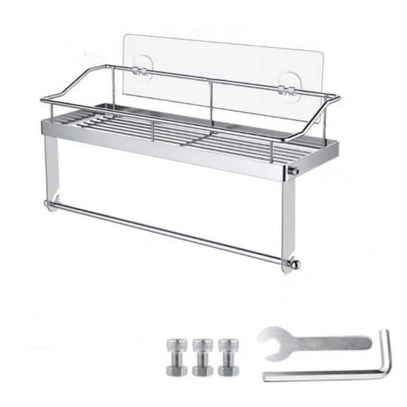 Adhesive Wall Mount Paper Towel Holder with Shelf Kitchen Bathroom Organizer