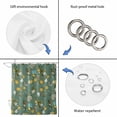 thumbnail image 4 of Green Botanical Shower Curtain, Waterproof Shower Curtains for Bathroom, Spring Floral Summer Lemon Birds Washable Fabric Bathtub Curtain Set Bath Decor with 12 Hooks 72"x78", 4 of 8