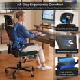 thumbnail image 6 of Pinmoco Ergonomic Office Chair with Footrest, High Back Mesh Desk Chair with Flip-up Arms and Lumbar Support, Starry Green, 6 of 9