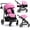 Pink, variant on INFANS 2 in 1 Baby Stroller, High Landscape Infant Stroller, Foldable Pushchair with Adjustable Canopy, Cup Holder, Storage Basket, Suspension Wheels (Pink)