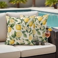 thumbnail image 4 of Lemon Flower Outdoor Waterproof Pillow Covers, Green Leaf Fruit Botanical Plant Yellow Decorative Square Throw Pillowcase Sofa Cushion Sham for Patio/Couch/Chair, 16"x16" 2 Pack, 4 of 8