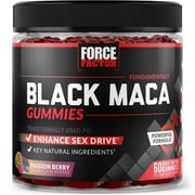 Force Factor Black Maca Gummies, Black Maca Root to Enhance Male Vitality, Increase Energy & Strength, with BioPerine for Superior Absorption, Delicious Passion Berry Flavor, 60 Gummies