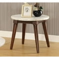 thumbnail image 2 of 18"H Wood Frame End Table with Tapered Legs, Marble Finish Side Table for Small Spaces, Living Room, Bedroom and Small Spaces, Easy Assembly, 2 of 4