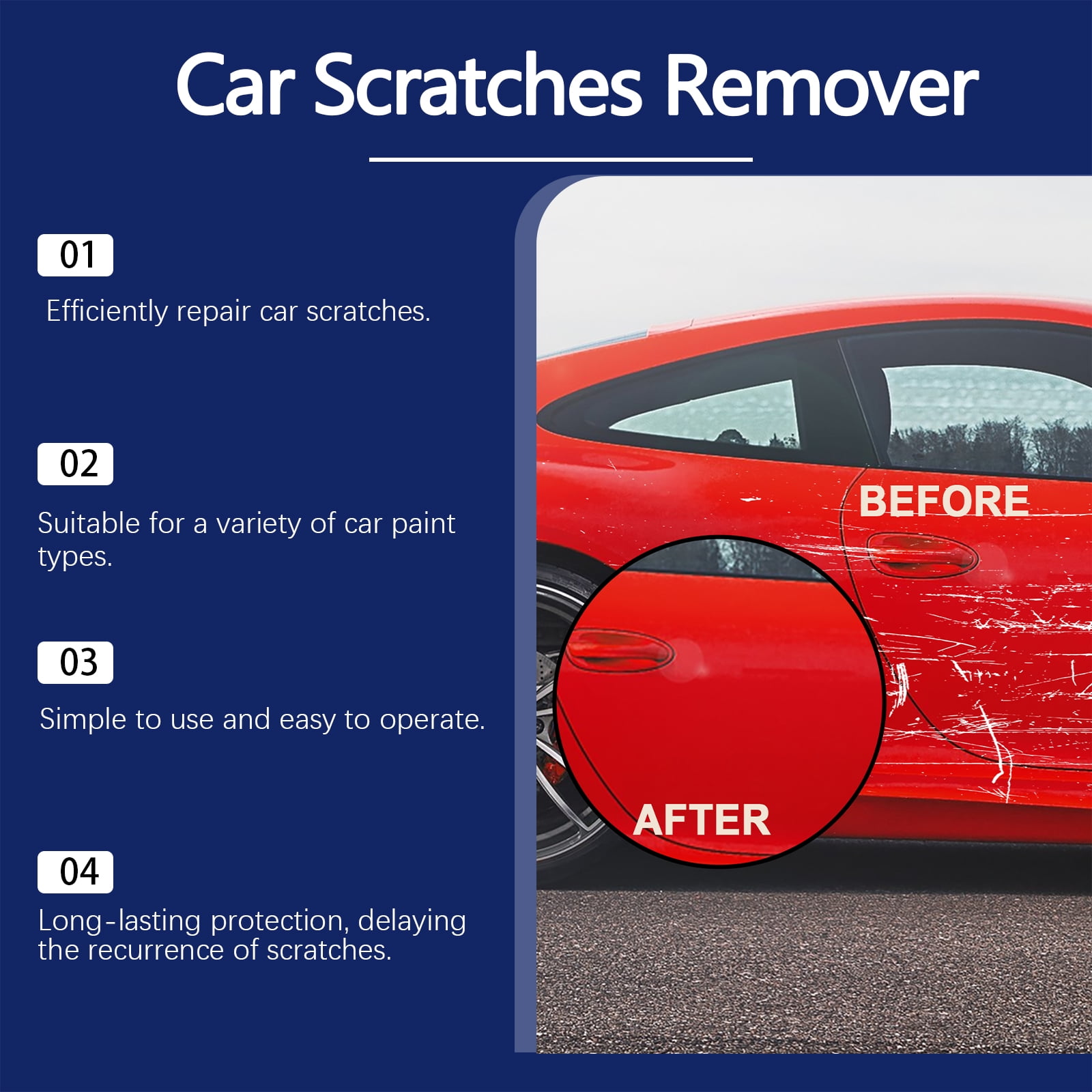 Alvantor Deep Scratch Remover Polish Wax Repair Kit with Paint Restoration, 0.71oz