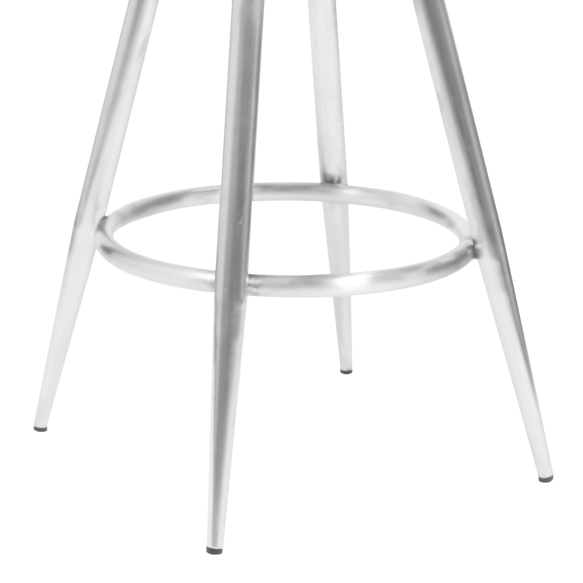 Armen Living Justin 26" Modern Faux Leather & Metal Swivel Counter Stool in Gray