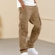 thumbnail image 1 of Pantalones Pantalones holgados de caballero, pantalones holgados con cordón, traje de calle con cordones Vintage Cgtredaw Caqui L para Hombre, 1 of 1