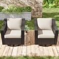thumbnail image 6 of Meetleisure Patio Swivel Wicker Chairs Set of 2, Outdoor Rattan Rocking Chairs with Thickened Cushions for Backyard Porch Deck, Metal Rocking Frame, 6 of 9