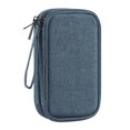 thumbnail image 1 of Organizador de dispositivos de doble capa jixopn, bolsa de almacenamiento suave para cables y cargadores, ideal para viajes (azul), 1 of 8