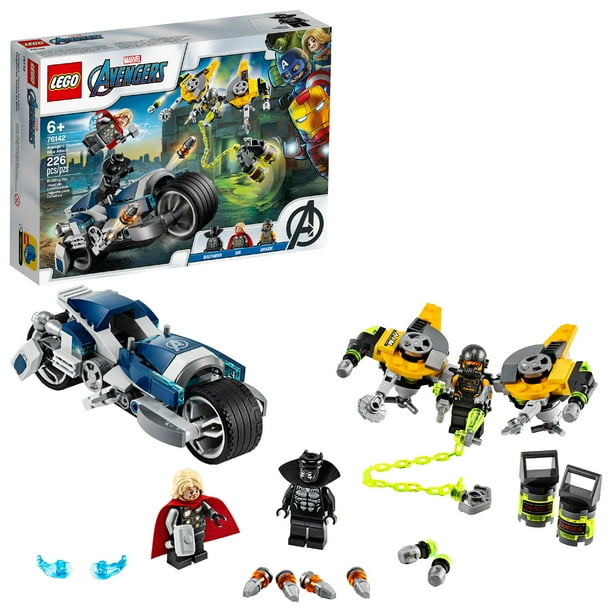 Lego Marvel Avengers Speeder Bike Attack 76142 Black Panther And Thor Buildable Superhero Toy 226 Pieces Walmart Com Walmart Com