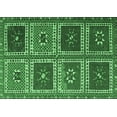 thumbnail image 1 of Ahgly Company Indoor Rectangle Abstract Emerald Green Contemporary Area Rugs, 2' x 5', 1 of 4