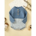 thumbnail image 3 of Cenuakty Baby Boys Winter Sweater Rompers Long Sleeve Contrast Color Button Knit Playsuit, 3 of 9