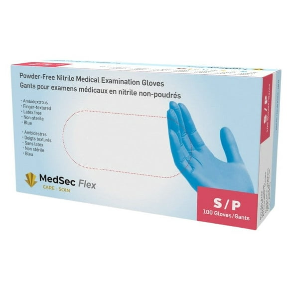 Flex powder-free nitrile exam gloves, Small, 2x100/bx