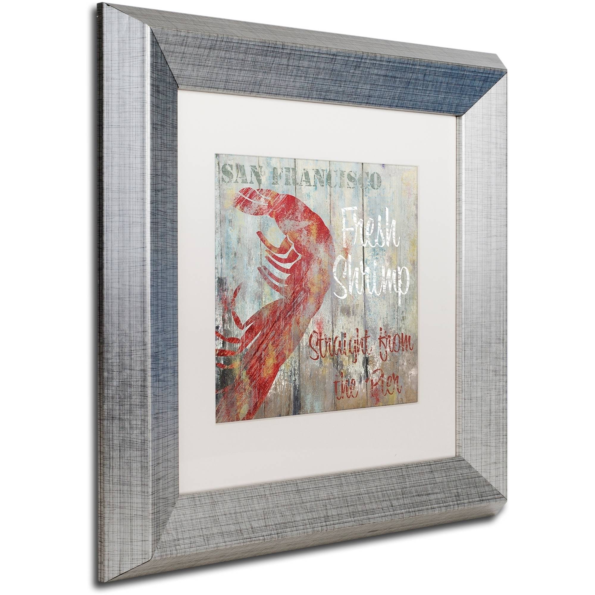 Trademark Fine Art "Restaurant Seafood I" Canvas Art by Color Bakery White Matte, Silver Frame