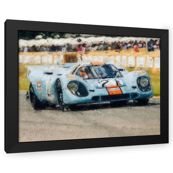 Stephen Chambers 24x19 Black Modern Wood Framed Wall Art Titled - Porsche 917 Gulf 9