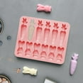 thumbnail image 4 of Easter Rabbit Carrot Silicone Molds 12 Cavity 3D Easter Themed Mould Tray DIY Baking Decorating Tools for Chocolate Candy Pudding Mousse Dessert Gummy Handmade Soap Clay,Pink, 4 of 5