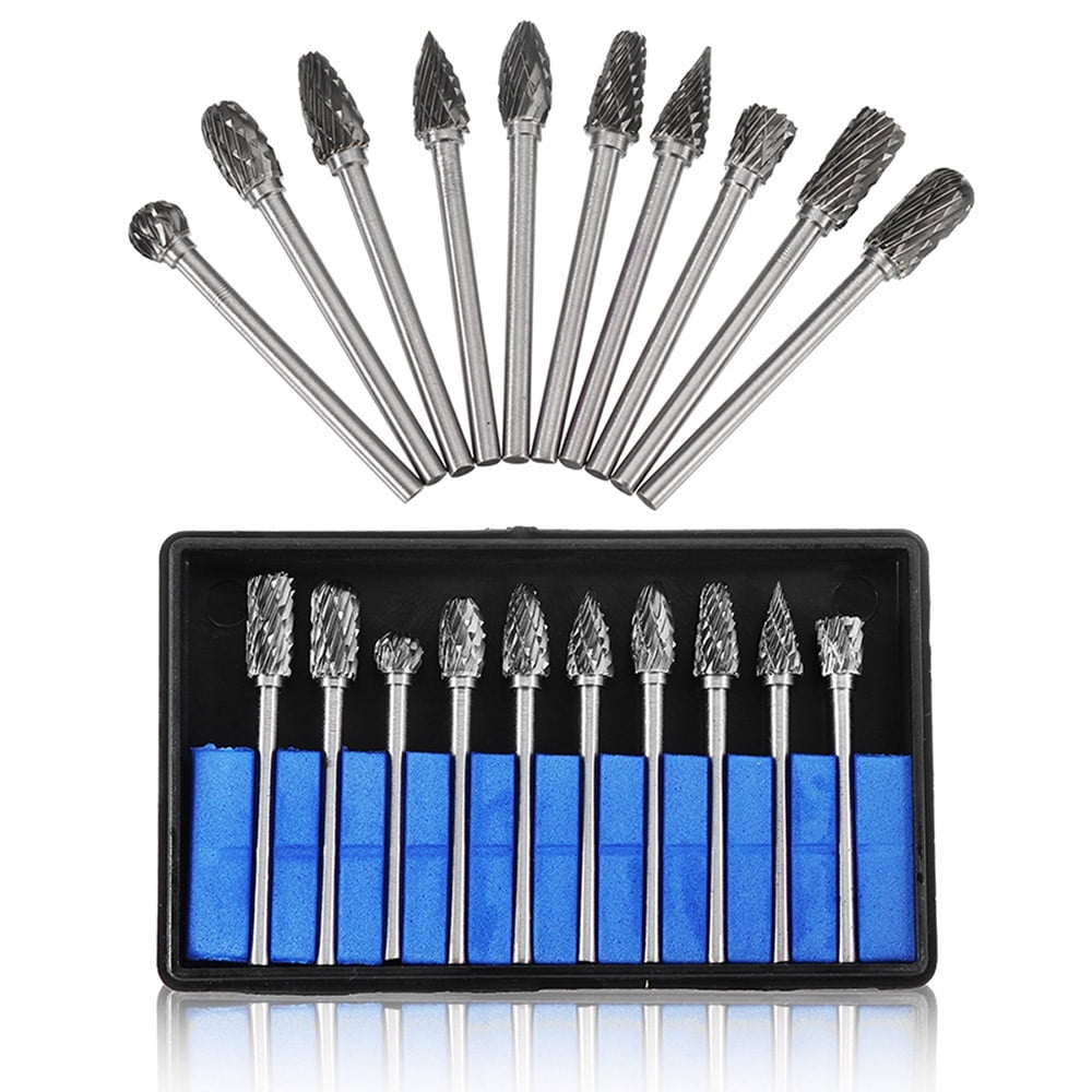 5x Tungsten Carbide Rotary Burr Set 8mm Die Grinder Bits Burrs 6mm Shank Metal